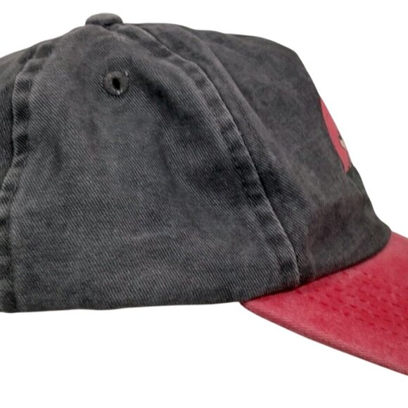 Peanuts Far Out Cap Hat Joe Cool Snoopy Woodstock Gray Red Canvas Strap Back - Picture 6 of 12